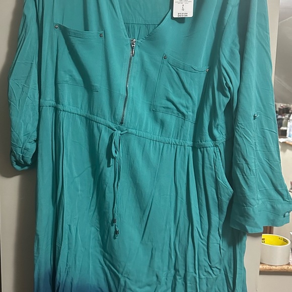 Torrid 0/Large MINI CHALLIS ZIP-FRONT SHIRT DRESS NWT - Picture 5 of 6